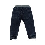 Kids Denim Joggers with Patch work- Blue Color