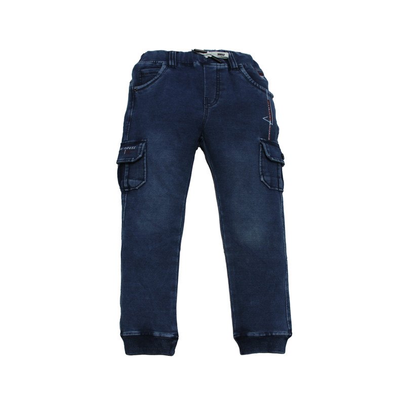 Kids Denim Stretchable Joggers Blue Color