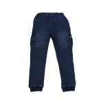 Kids Denim Stretchable Joggers Blue Color