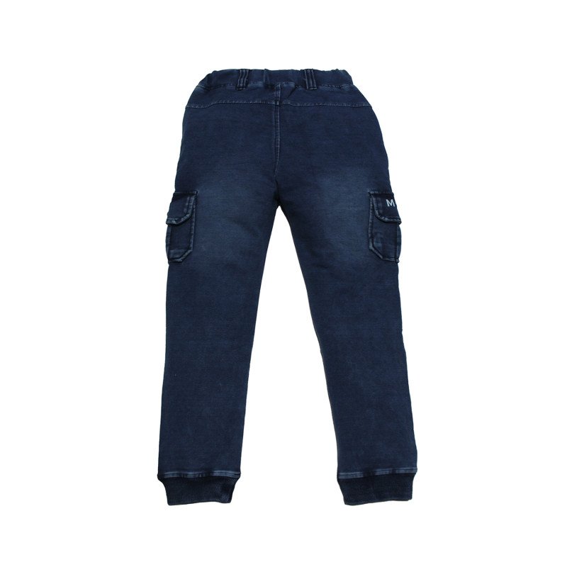 Kids Denim Stretchable Joggers Blue Color