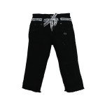 Girls Denim Capri With Siroski Work - Black