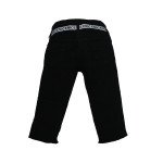 Girls Denim Capri With Siroski Work - Black