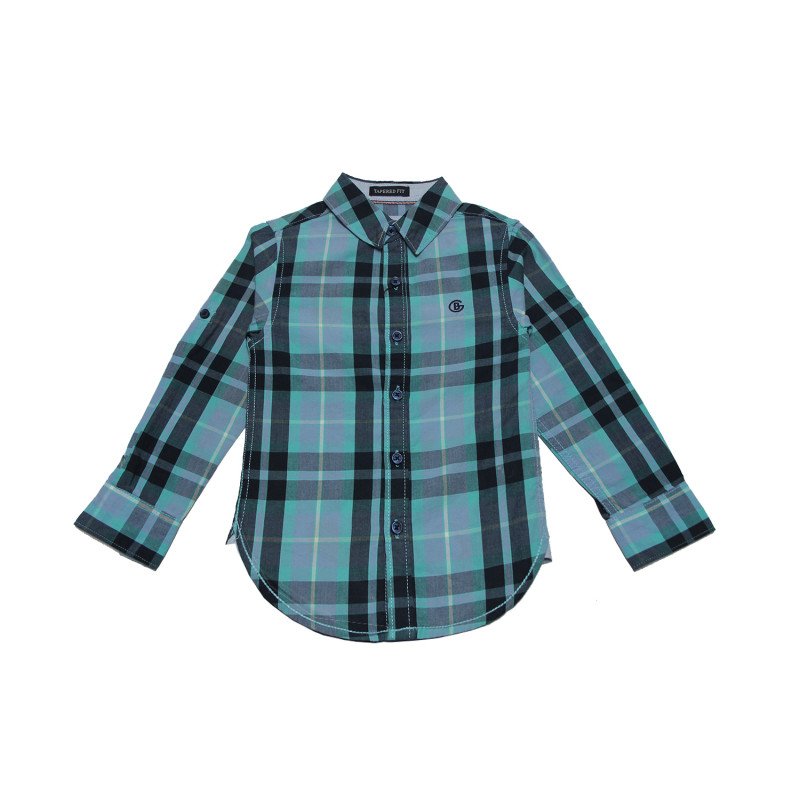 Cotton Full Sleeves Blue Checker Shirt