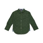 Cotton Full Sleeves Printed Olive Green Shirt