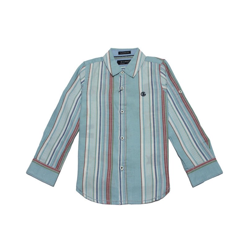 Cotton Full Sleeves Vertical Stripes Shirt - Multicolor