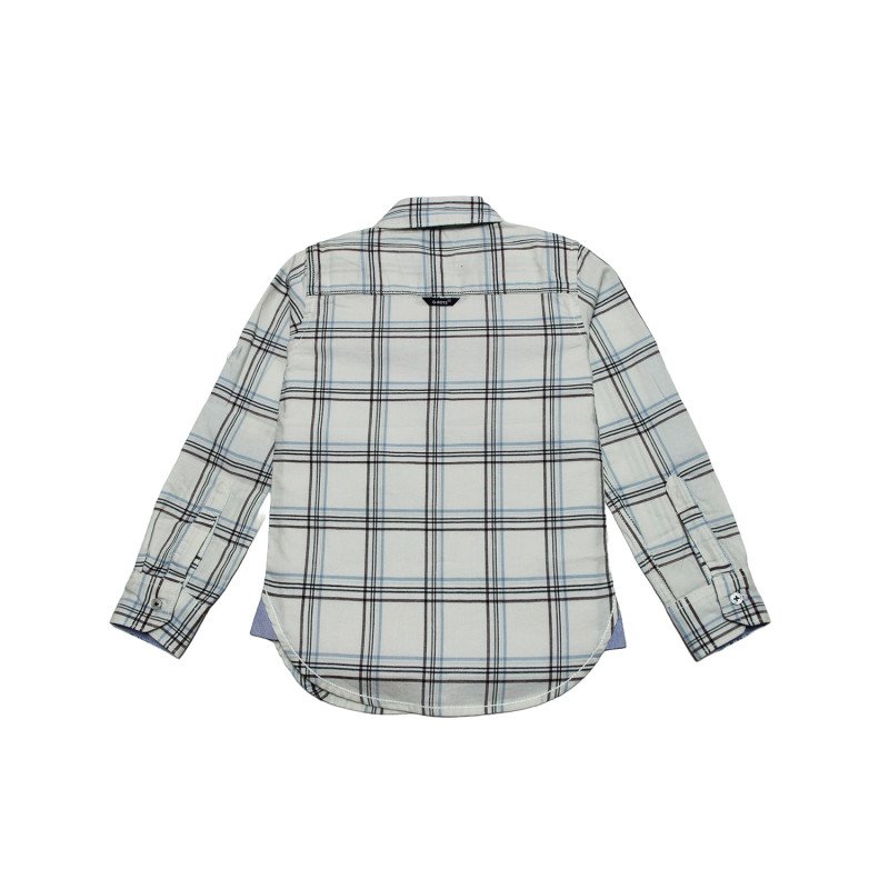 Cotton Full Sleeves White Checker Shirt