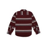 Cotton Full Sleeves Horizontal Stripes Shirt - Maroon