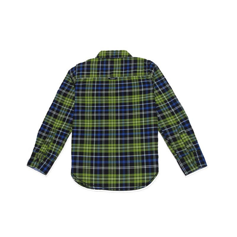Cotton Full Sleeves Blue and Green Checker Shirt