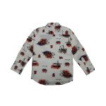 Cotton Full Sleeves Ship Printed White Shirt