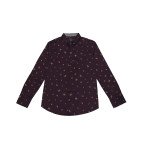 Cotton Full Sleeves Printed Maroon Shirt