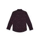 Cotton Full Sleeves Printed Maroon Shirt