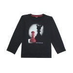 Doreme Cotton Full Sleeves Printed T-Shirt - Black