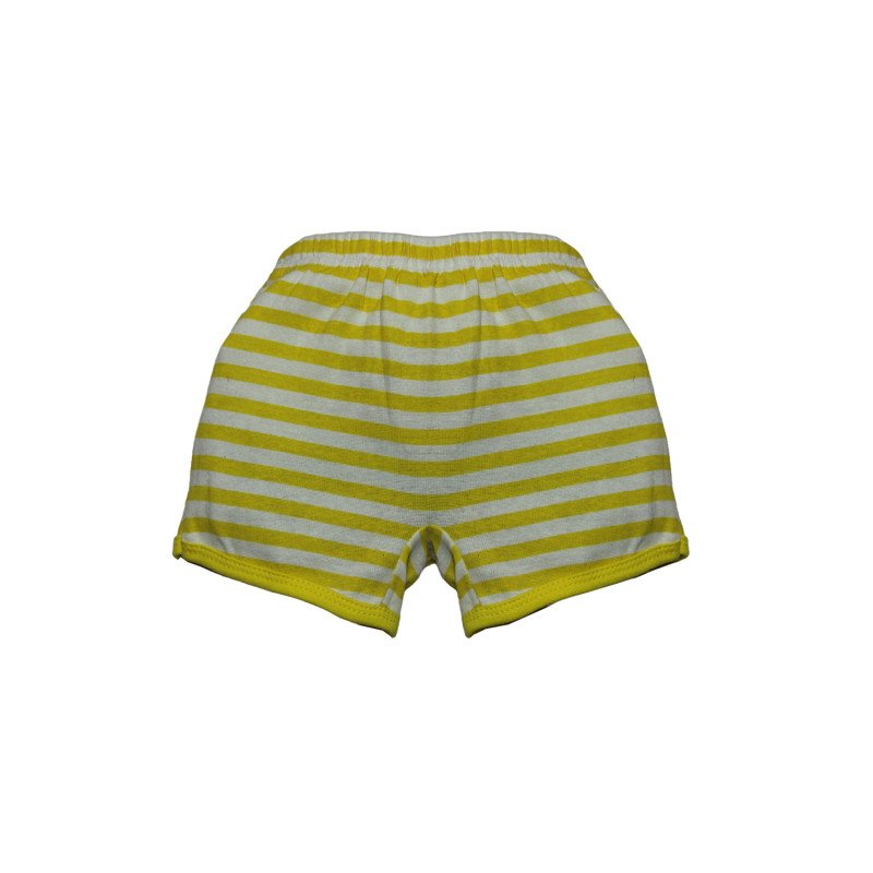 Kids Cotton Shorts Yellow and White Stripes