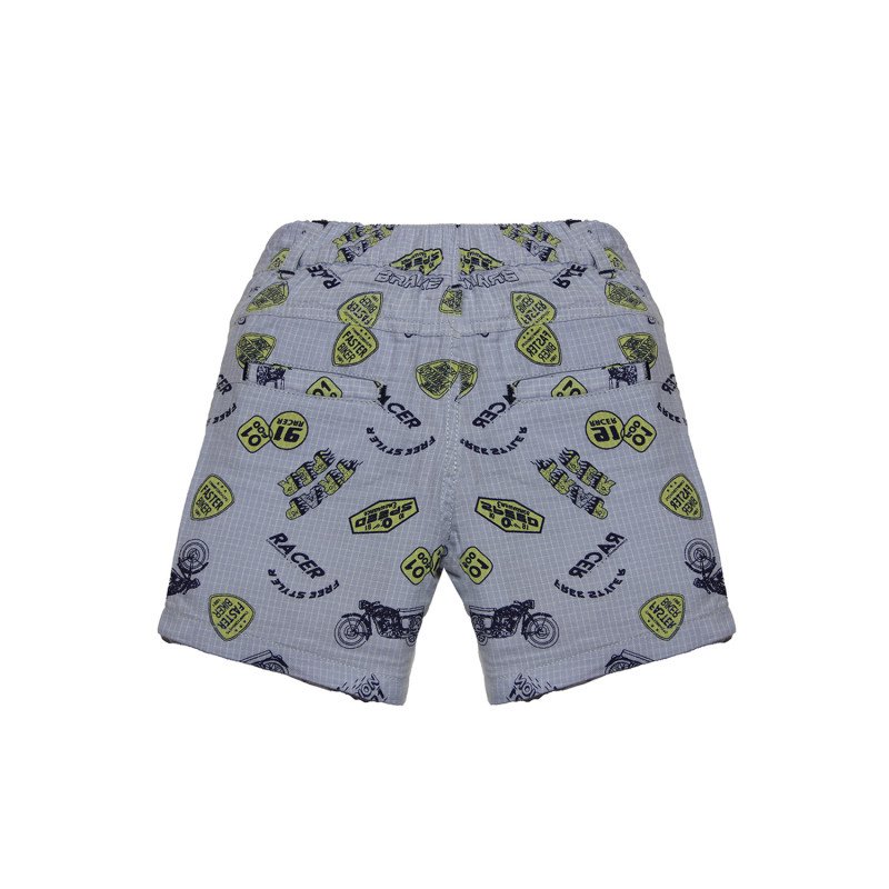 Boys Shorts Small Checker Printed Sky Blue Color