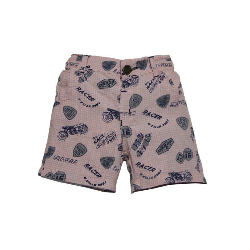 Kids Shorts Small Checker Printed Pink Color