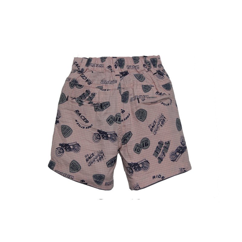 Kids Shorts Small Checker Printed Pink Color