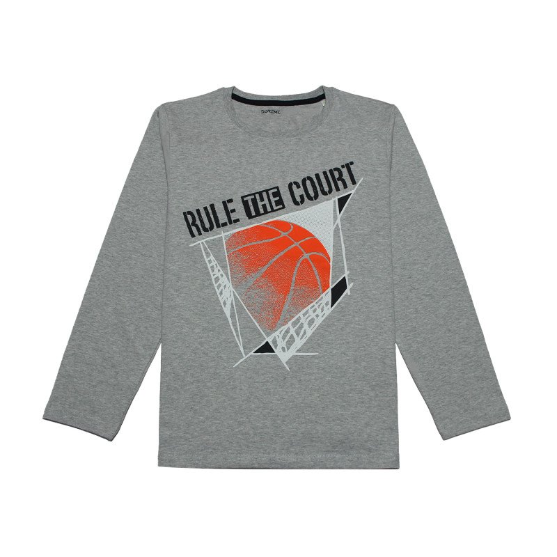 Doreme Cotton Printed Full Sleeves T-Shirt - Grey