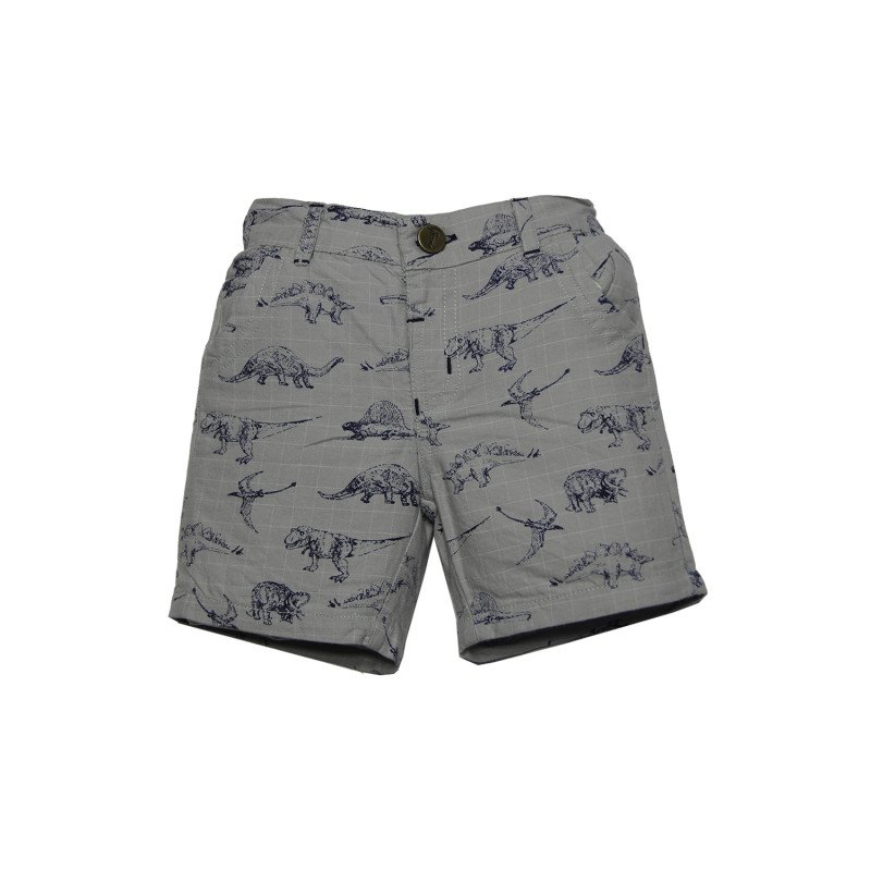 Kids Shorts Dinosaur Print Grey Color