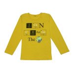 Doreme Cotton Full Sleeves T-Shirt Text Print- Yellow Color