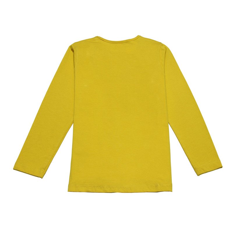 Doreme Cotton Full Sleeves T-Shirt Text Print- Yellow Color