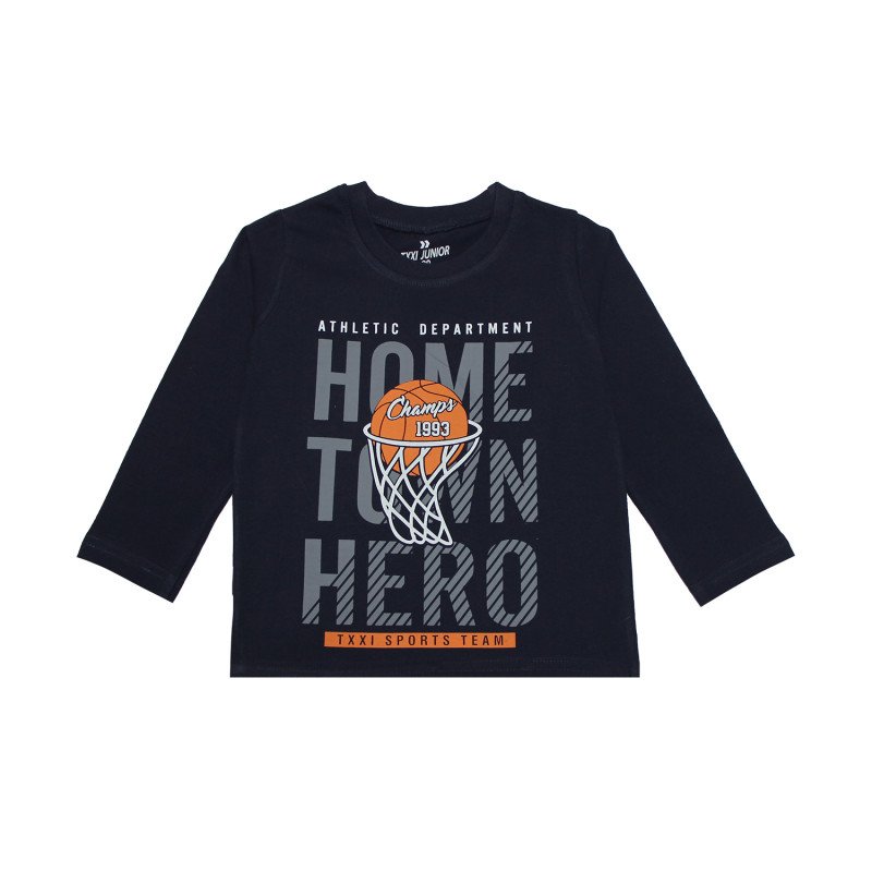Txxi Junior Cotton Full Sleeves T-Shirt Text Printed  - Blue