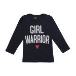 Doreme Cotton Full Sleeves T-Shirt Heart Print- Navy Blue Color
