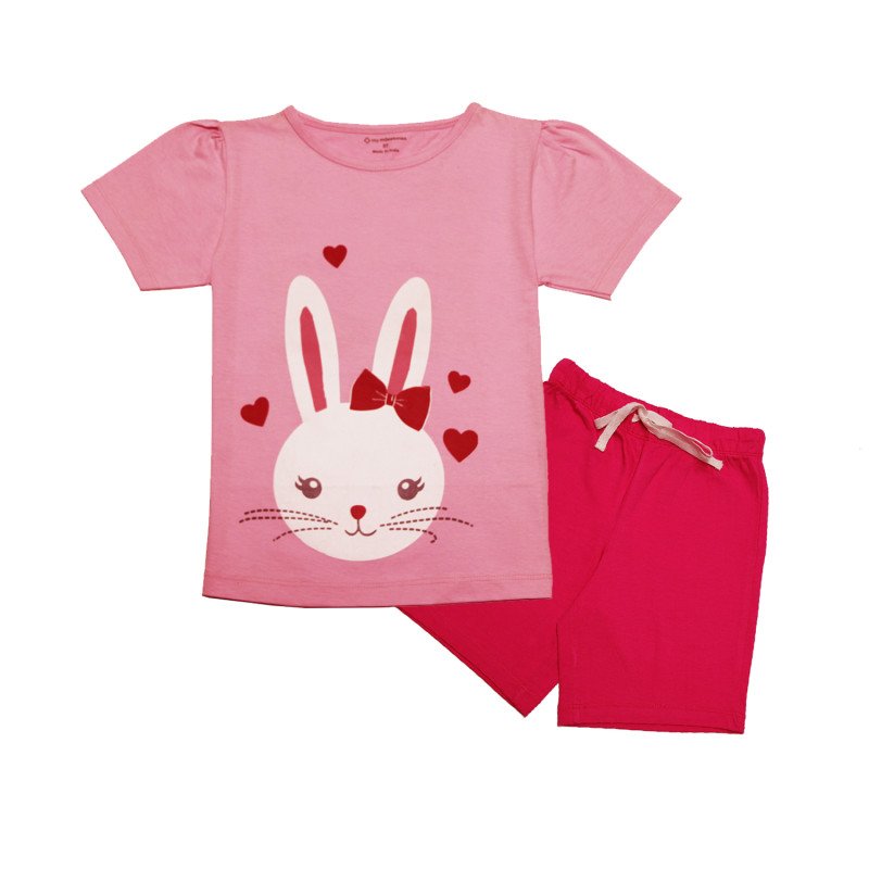 Girls Printed Top and Shorts Set