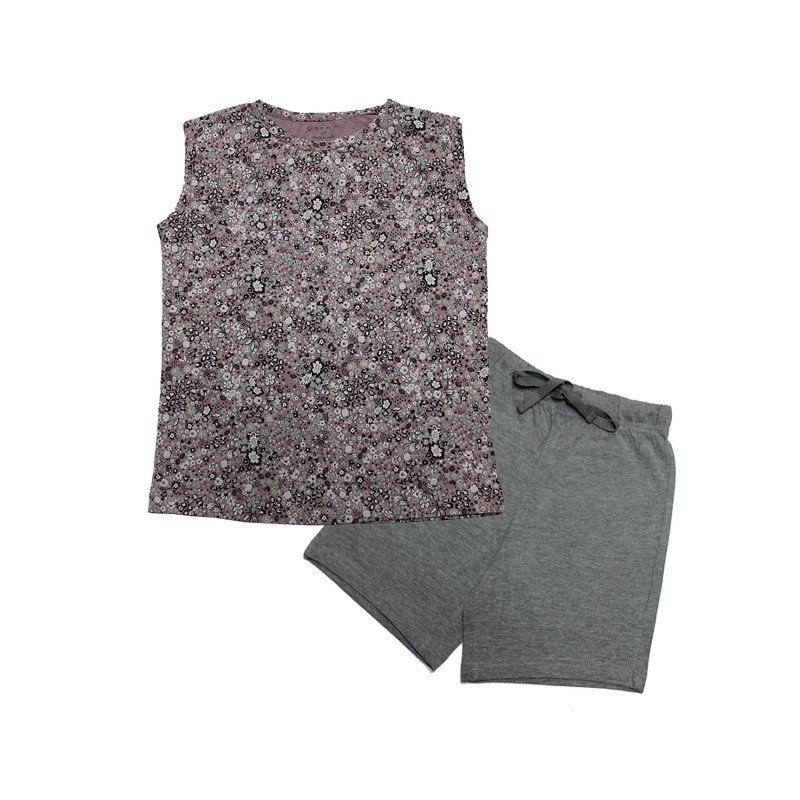 Floral Printed Sleeveless Top and Shorts Set