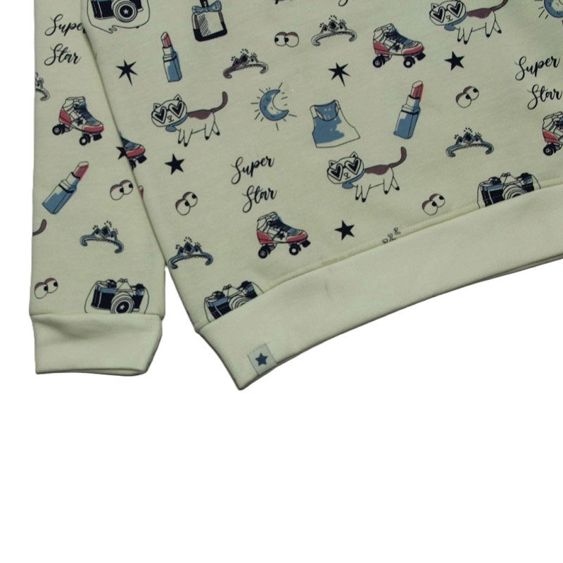 Ollypop Fleece Sweatshirt - Off White Color