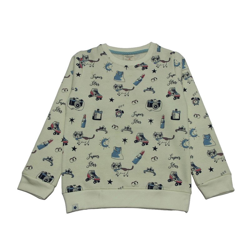 Ollypop Fleece Sweatshirt - Off White Color