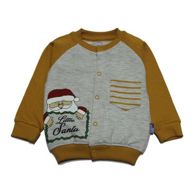 Fleece Full Sleeves Front Open Winter Wear Suit - Mustard Color