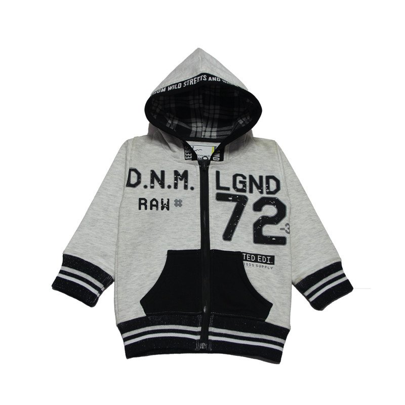 YelloMello Fleece Full Sleeves Hooded Winter Wear Suit- White & BlackColor