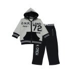 YelloMello Fleece Full Sleeves Hooded Winter Wear Suit- White & BlackColor