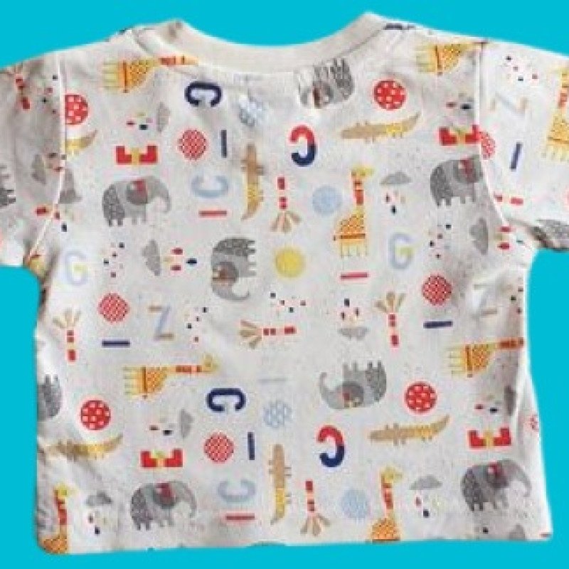 Candy House Full Sleeves Animal Printed Romper With Tee - Gajri Red