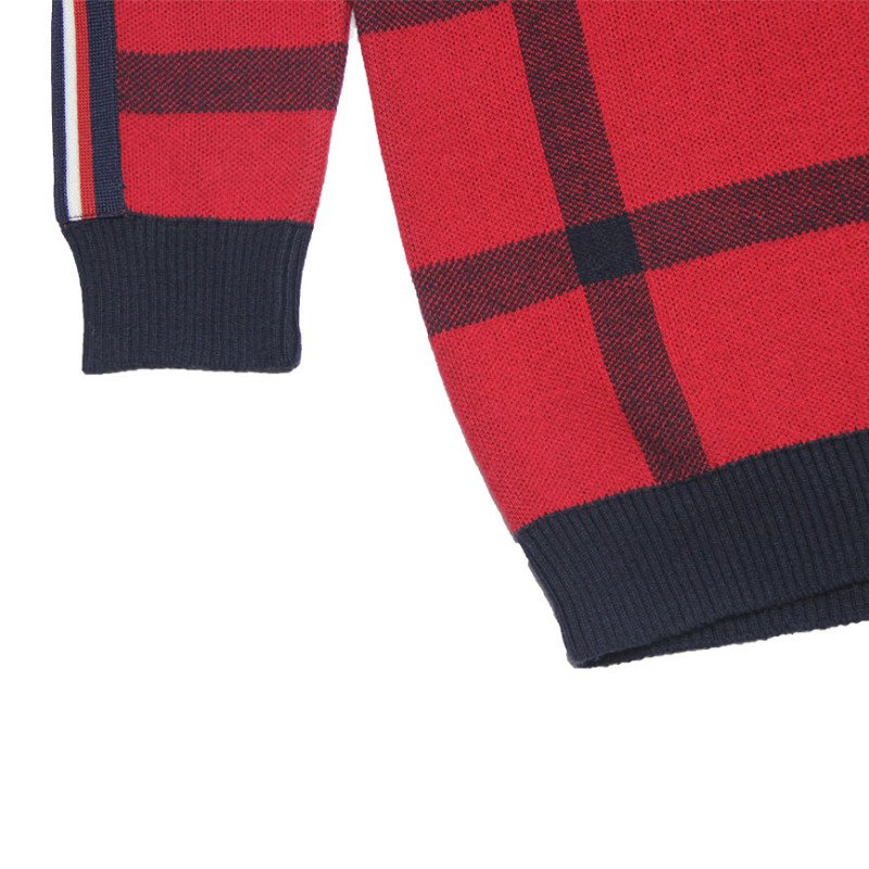 Boys' Sweater Checked - Red Color