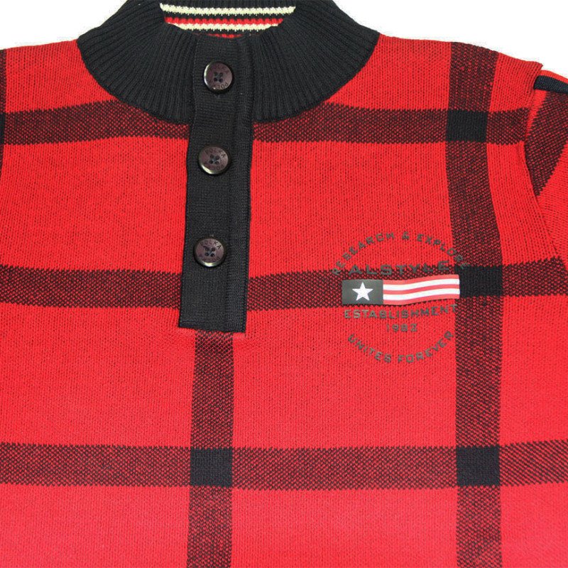 Boys' Sweater Checked - Red Color