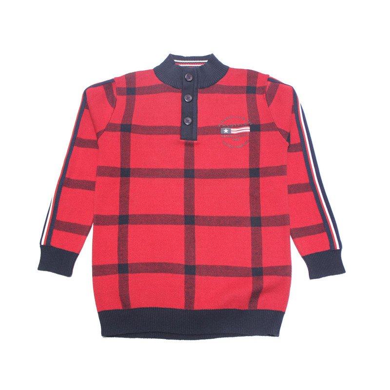 Boys' Sweater Checked - Red Color