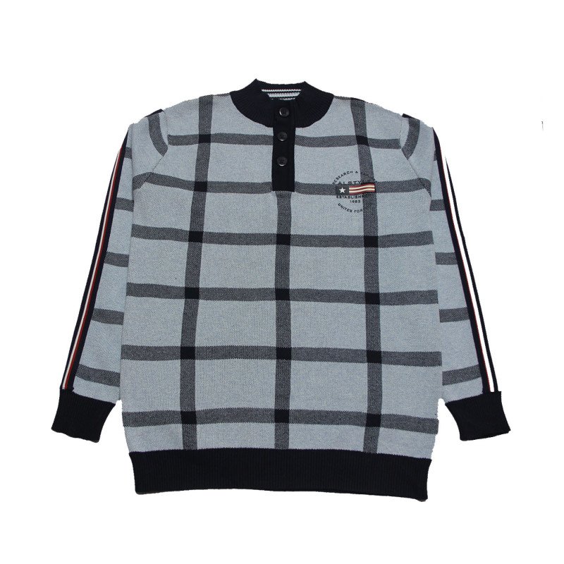 Boys' Sweater Checked - Grey Color