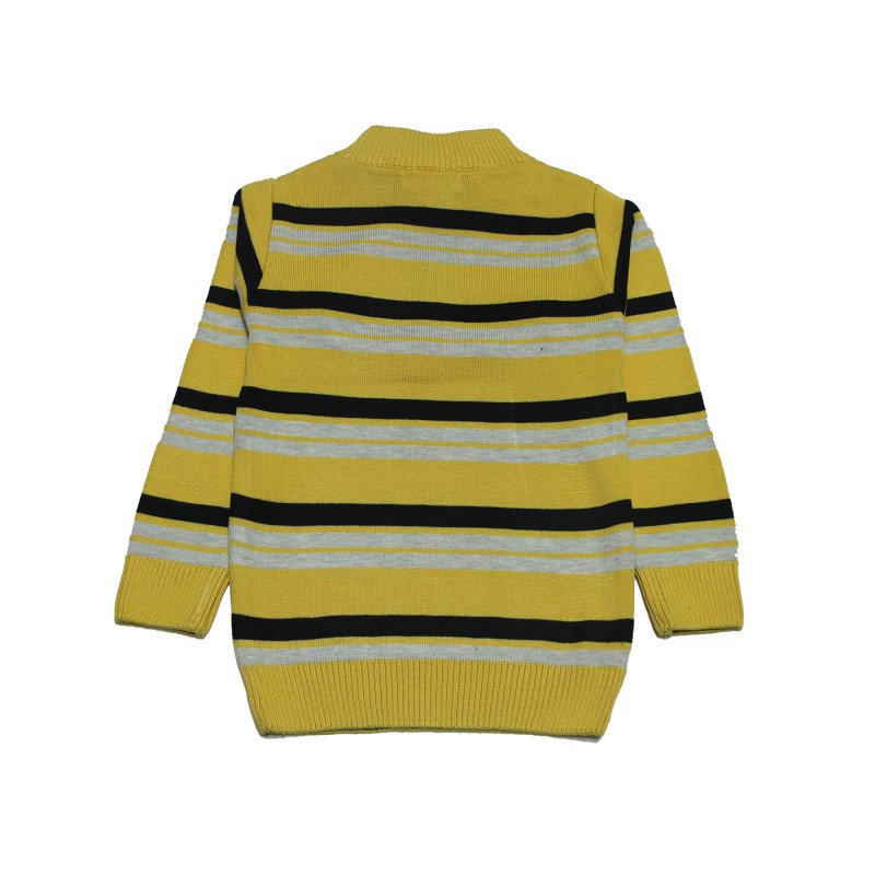 Boys' Stripes Sweater- Yellow Color