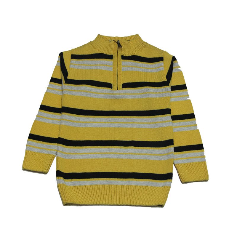 Boys' Stripes Sweater- Yellow Color