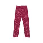 Hearts Printed Cotton Leggings Pink Color