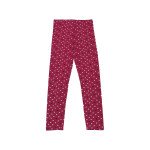 Hearts Printed Cotton Leggings Pink Color