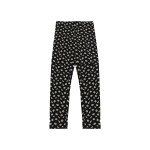 Flowers Printed Cotton Leggings Black Color