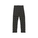 Flowers Printed Cotton Leggings Black Color