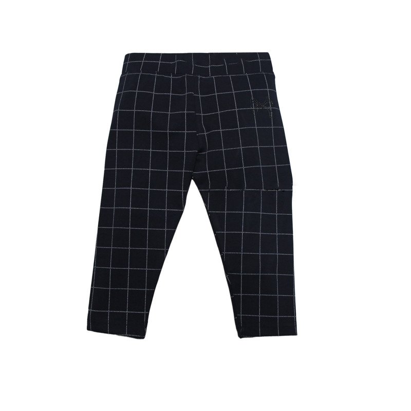 Stretchable Checked Jeggings - Black Color