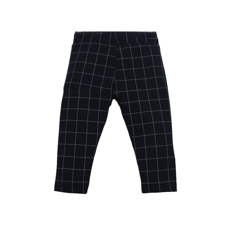 Stretchable Checked Jeggings - Black Color