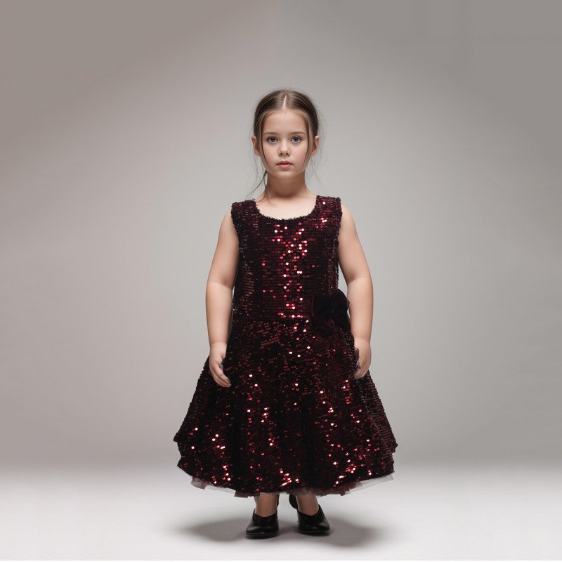 Maroon Sequins Frock