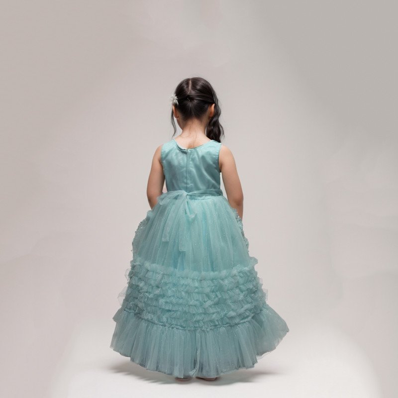 Pastel Blue Ruffle Gown
